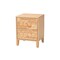 Baxton Studio Hosea Japandi Carved Honeycomb Natural 2-Drawer Nightstand 246-13627-ZORO - alternate 1